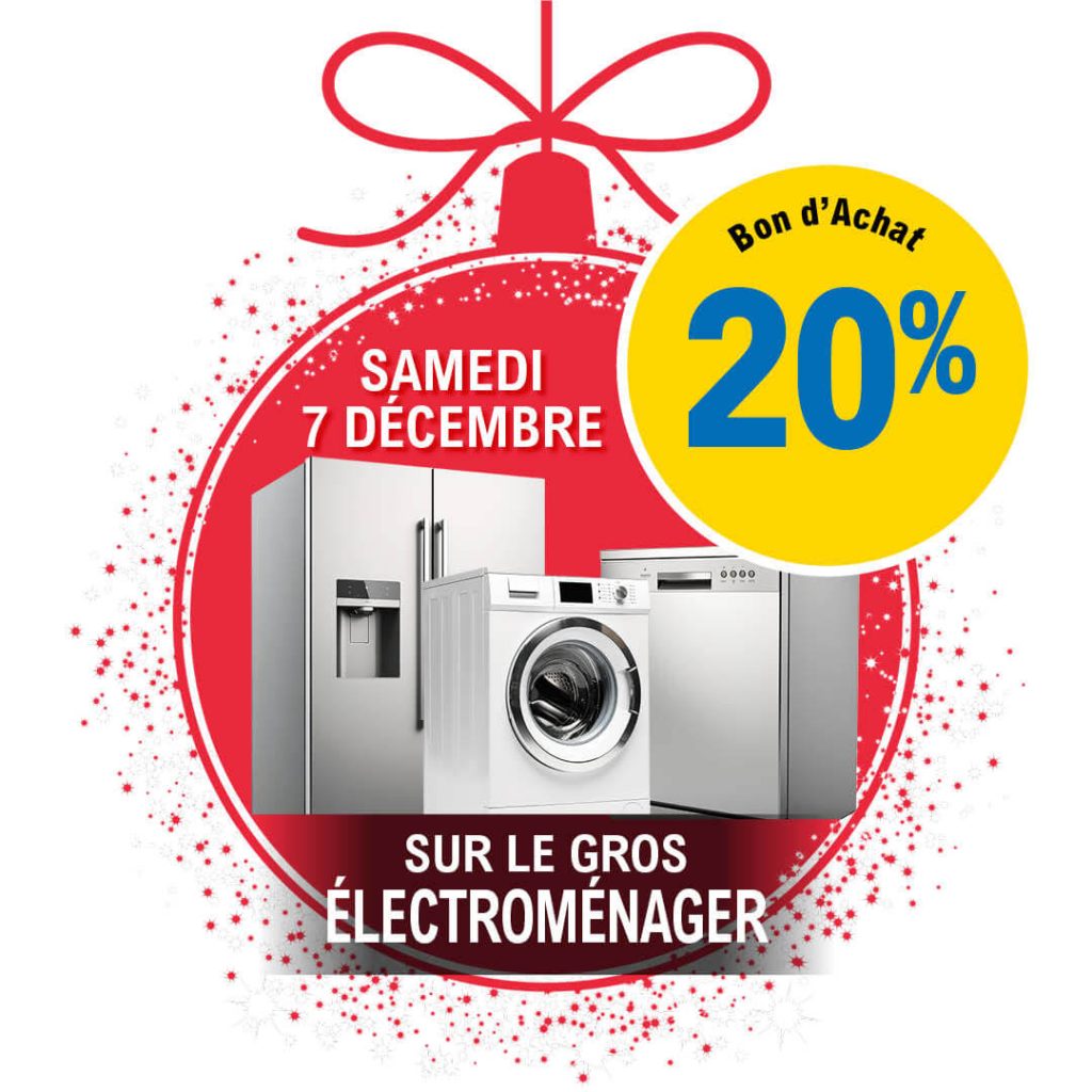 20% en bon d'achat sur le gros électroménager